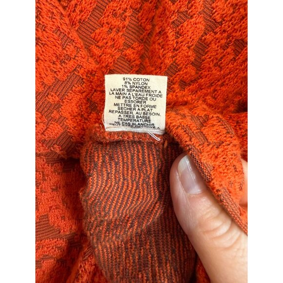 MOTH Anthropologie Jacquard Moto Zip Jacket Orange Small Stretch Long Sleeves - Picture 12 of 12